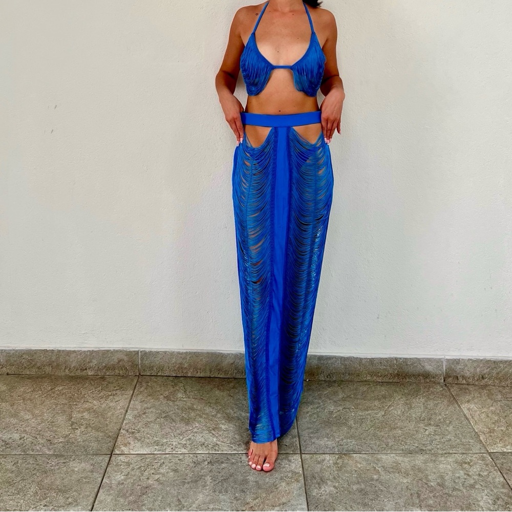 PLT tassel beach skirt